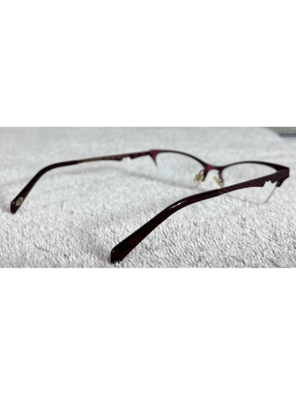 Lulu Guinness L740 Red Candy Lips Half-Rim Metal Eyeglasses Frames 49-17-135 - Picture 5 of 8